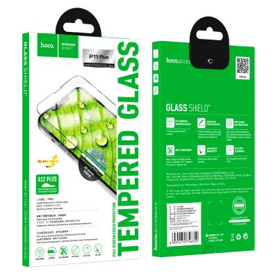 Tempered Glass Hoco A12 Plus Nano 3D Full Screen Edges Protection 9H με Μαύρο Περίγραμμα για Apple iPhone 15 Plus / 16 Plus