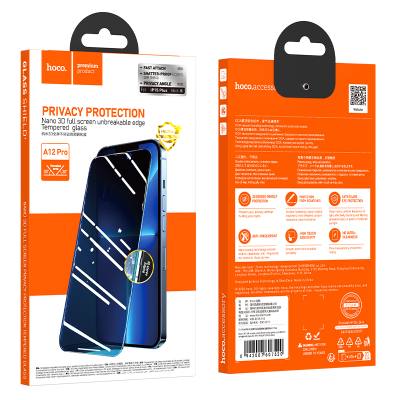 Tempered Glass Hoco A12 Pro Edges Protection 28 Μοίρες Privacy Angle Apple iPhone 15 Plus/16 Plus