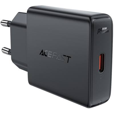 Φορτιστής Ταξιδίου Acefast A65 Ultra Thin Fast Charging 1xUSB-C PD20W QC3.0 GaN Μαύρος