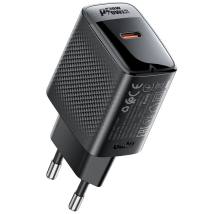 Φορτιστής Ταξιδίου Acefast A102 Fast Charging USB-C PD30W QC3.0 GaN Μαύρος