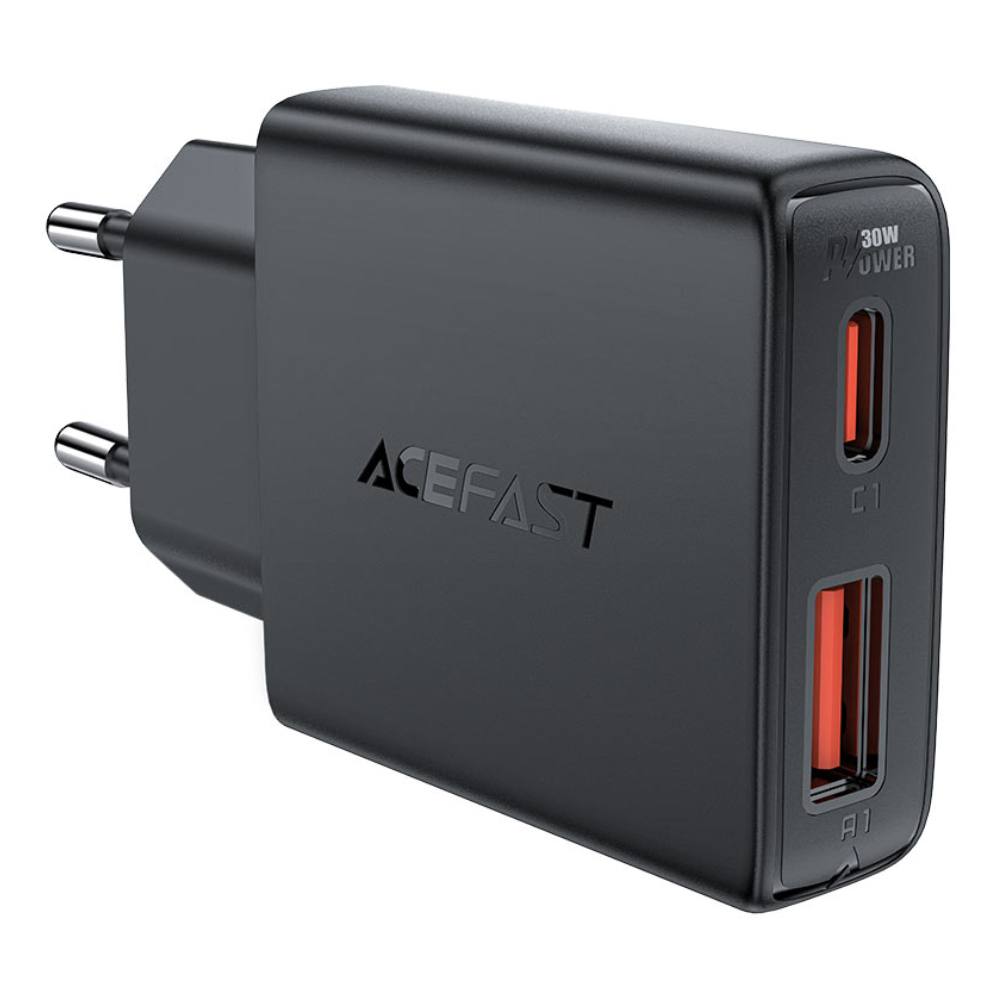 Φορτιστής Ταξιδίου Acefast  A69 GaN Mini με 1xUSB-A + 1xUSB-C PD30W Μαύρος