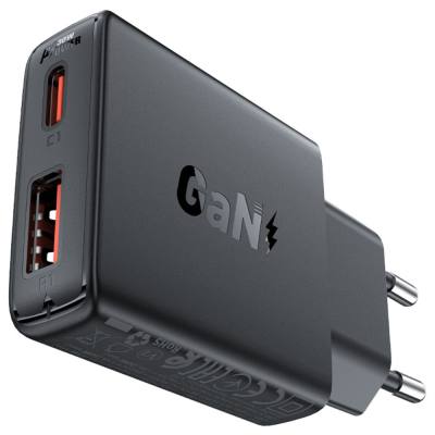 Φορτιστής Ταξιδίου Acefast  A69 GaN Mini με 1xUSB-A + 1xUSB-C PD30W Μαύρος
