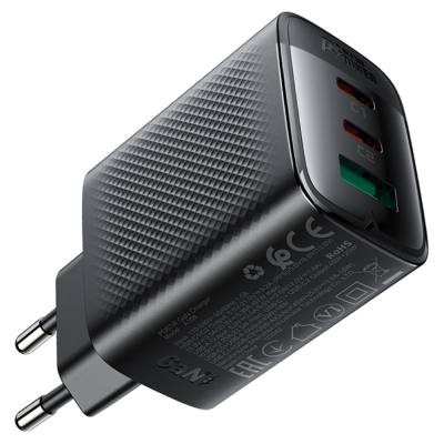 Φορτιστής Ταξιδίου Acefast A108 Fast Charging με 2xUSB-C + 1xUSB-A PD67W GaN Μαύρος
