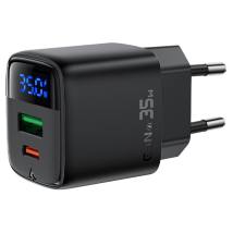 Φορτιστής Ταξιδίου Acefast A116 Fast Charging USB-C PD35W GaN με Digital Ένδειξη Μαύρος