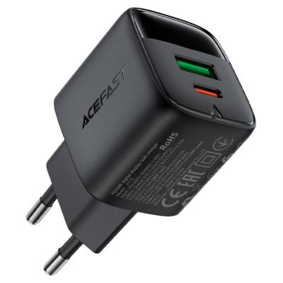 Φορτιστής Ταξιδίου Acefast A116 Fast Charging USB-C PD35W GaN με Digital Ένδειξη Μαύρος