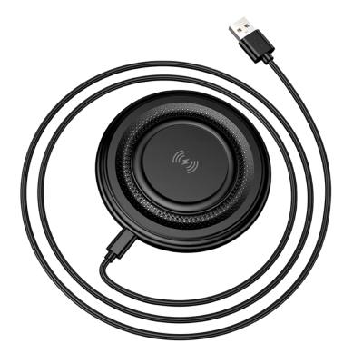 Ασύρματος Φορτιστής Borofone BQ40 Crown Magnetic Magsafe 15W με Καλώδιο USB-A Μαύρος