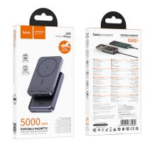 Power Bank Hoco J160 5000mAh με Ασύρματη Φόρτιση 5W και Έξοδο USB-C 5V/2A και LED Ένδειξη Μπαταρίας Μαύρο