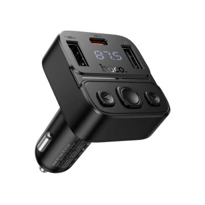 Bluetooth FM Transmitter Hoco E87 Delta 35W με 2xUSB-A και 1xUSB-C PD20W BT v5.4 Υποστηρίζει Αναπαραγωγή Μουσικής απο USB και Απ