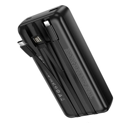 Power Bank Borofone BJ79A 20000mAh με 3 Καλώδια Φόρτισης USB-C, USB-A, Lightning και LED Ένδειξη Μπαταρίας Μαύρο