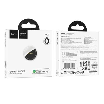 Hoco Tag E100 Anti-Lost Device Μόνο για iOS Συμβατό με Apple Find My Network με Προστατευτική Θήκη με Υποδοχή για Λουράκι Λευκό