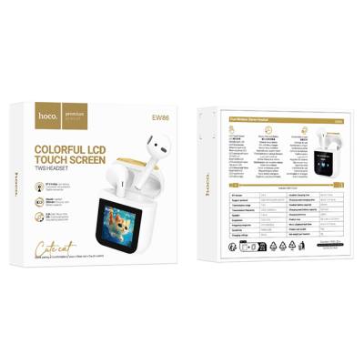 Wireless Hands Free Hoco EW86 Cat v5.4 300mAh 3.5 Ώρες Ομιλίας και Οθόνη Αφής Πολλαπλών Λειτουργιών Λευκά