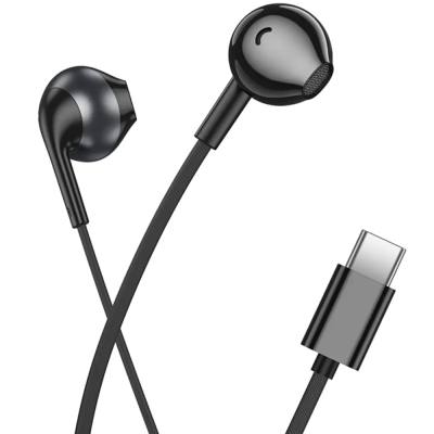 Hands Free Hoco M115 Sagacious USB-C Universal Earphones Hi-Fi Stereo με Μικρόφωνο Μαύρα 1.2m
