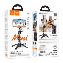 Βάση Στήριξης και Selfie Stick Hoco K27 Magic Mini για Συσκευές 4.5"- 7" με Τηλεχειρισμό Bluetooth v5.2 55mAh και Δυνατότητα Επέ