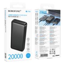 Power Bank Borofone BJ78A 20000mAh 5V/2A με 4 Θύρες 1xUSB-C, 2xUSB-A, 1xMicroUSB και LED Ένδειξη Μπαταρίας Μαύρο