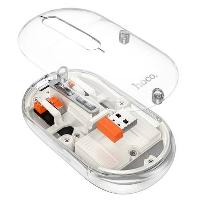 Bluetooth Ποντίκι Hoco GM35 General Wireless με 5  Πλήκτρα DPI 1600 Διάφανο Λευκό