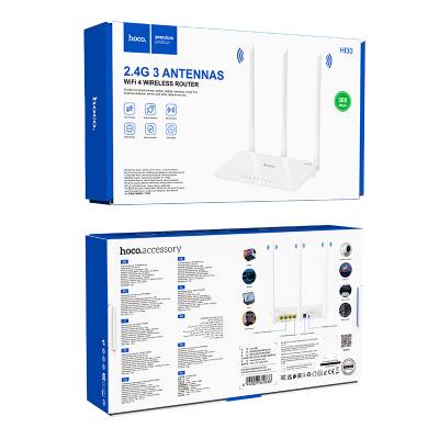 Wifi Router Hoco HI30 Wifi4 300Mbps 2.4GHz 3 x 5dBi Λευκό