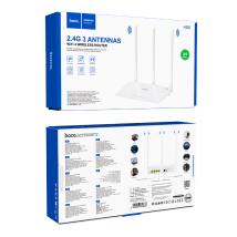 Wifi Router Hoco HI30 Wifi4 300Mbps 2.4GHz 3 x 5dBi Λευκό