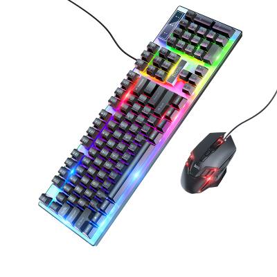 Σετ Πληκτρολόγιο και Ποντίκι Ενσύρματα Hoco GM18 Luminous 104 Πλήκτρα Μαύρο