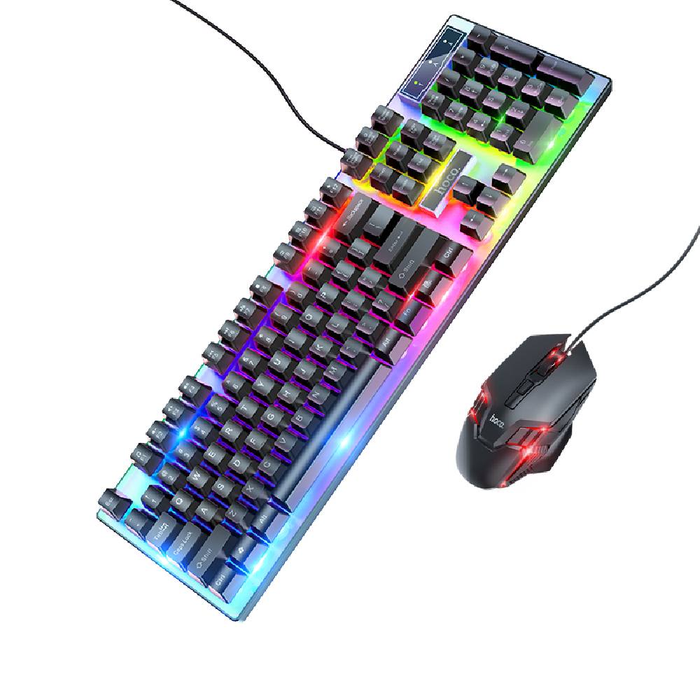 Σετ Πληκτρολόγιο και Ποντίκι Ενσύρματα Hoco GM18 Luminous 104 Πλήκτρα Μαύρο