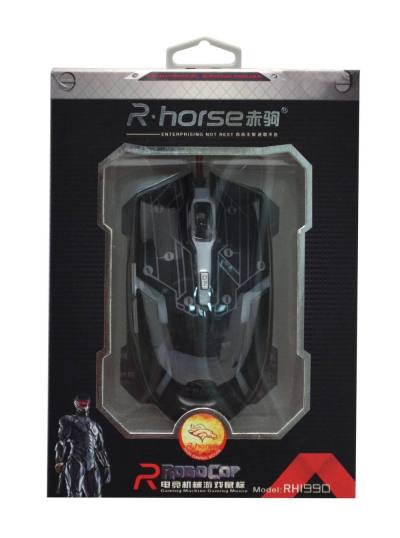 Ενσύρματο Ποντίκι R-horse RH-1990 Robocop Series με 5 Πλήκτρα και 3200 DPI Μαύρο - Γκρί