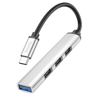 Hub USB-C Hoco HB26 USB3.0+3xUSB2.0 Ασημί 13cm