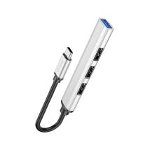 Hub USB-C Hoco HB26 USB3.0+3xUSB2.0 Ασημί 13cm