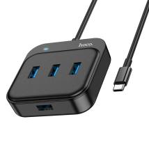 Hub USB-C Hoco HB31 Easy 4-in-1 με 4xUSB3.0 Μαύρο 20cm