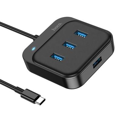 Hub USB-C Hoco HB31 Easy 4-in-1 με 4xUSB3.0 Μαύρο 20cm