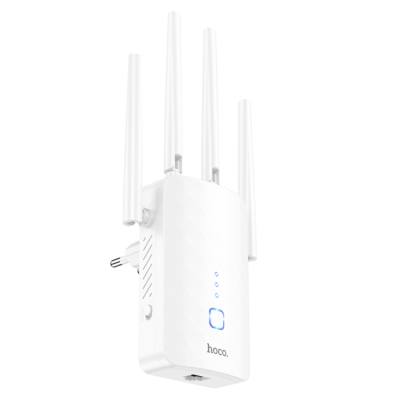 Wifi Repeater Hoco HI35 2.4Ghz 300Mbps και 4 Κεραίες Λευκό