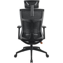 Καρέκλα Γραφείου Yenkee YGC 500BK FISHBONE Μαύρη Πλέξη, Στήριξη στην Πλάτη και Ρυθμιζόμενα Μπράτσα και Προσκέφαλο Μέγ. Βάρος 120