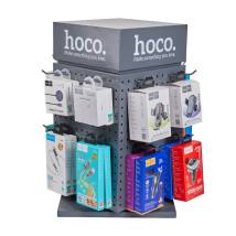 Stand Hoco Επιτραπέζιο Desk HN20 Τετραπλή Περιστρεφόμενη Προβολή Σιδερένια Γκρι (350x350x597mm)