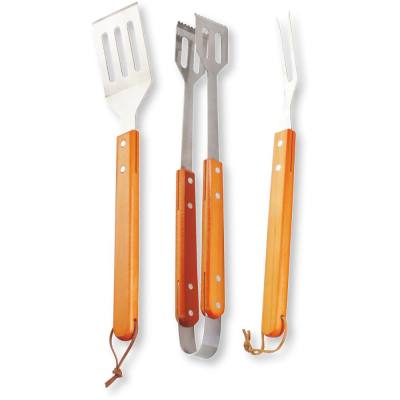 Σετ Εργαλείων Grill Fieldmann FZG 9018 3 Τεμ. με Σπάτουλα, Τσιμπίδα και Πιρούνα απο Ανοξείδωτο Ατσάλι και με Προστατευτική Λαβή 