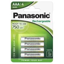 Μπαταρία Επαναφορτιζόμενη Panasonic size AAA HHR4MVE/4BC 750 mAh 1.2V Τεμ. 4