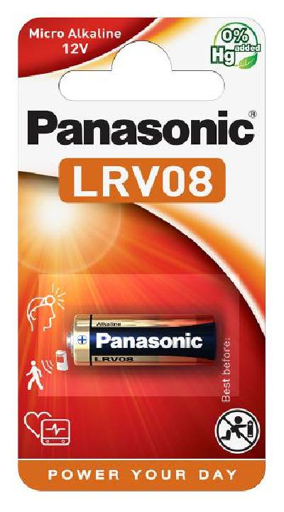 Μπαταρία Αλκαλική Panasonic LRV08 23A, 23GA, A23, E23A, GP23A, K23A, L1028, LR23A, LRV08, LRVO8, MN21, MS21, V23, V23GA, VR22 12