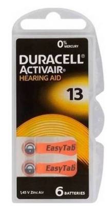 Μπαταρίες Ακουστικών Βαρηκοΐας Duracell 13 Activair 1,45V Τεμ. 6