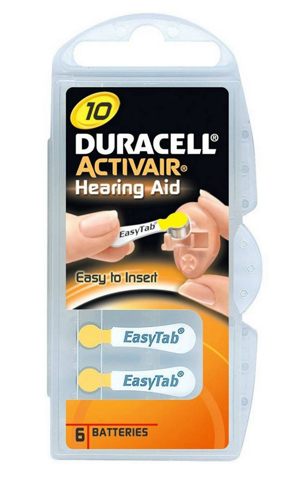 Μπαταρίες Ακουστικών Βαρηκοΐας Duracell 10 Activair 1,45V Τεμ. 6