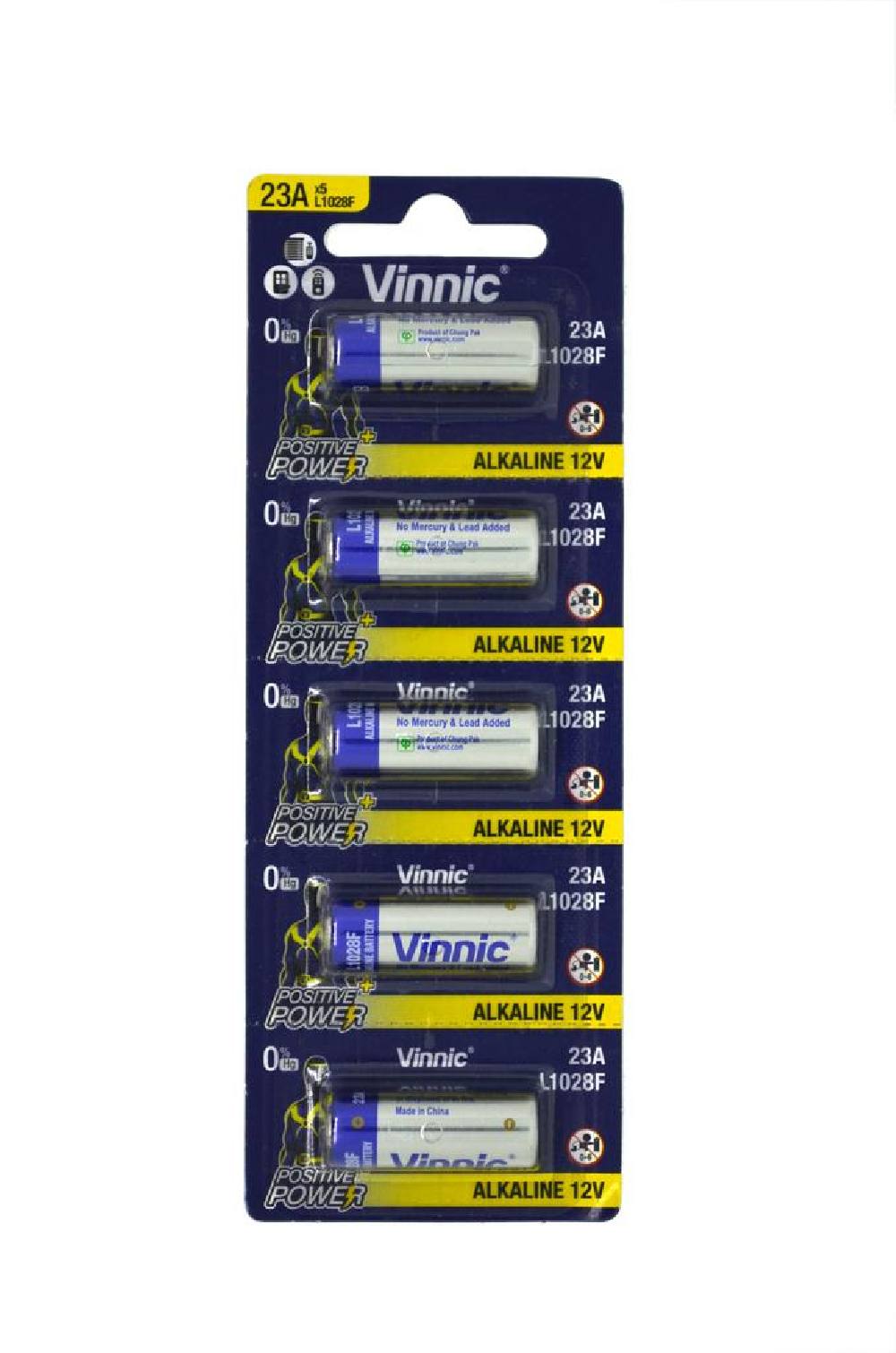 Μπαταρία Αλκαλική Vinnic L1028F size A23/23A/23GA/A23/E23A/GP23A/K23A/L1028/LR23A/LRV08/LRVO8/MN21/MS21/V23/V23GA/VR22 12V Τεμ. 