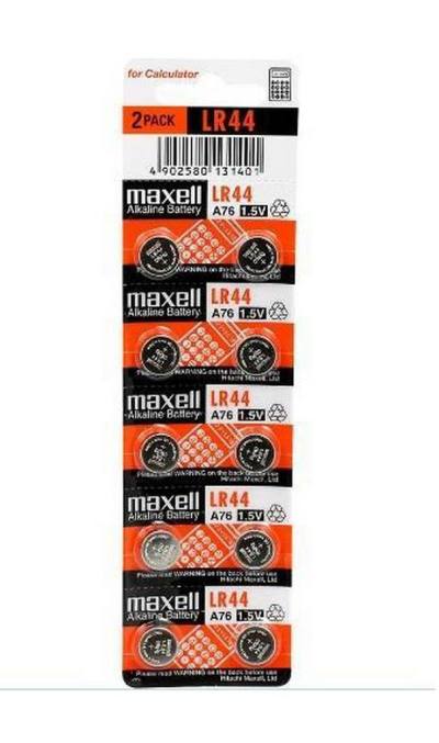 Buttoncell Maxell LR44 Τεμ. 10 με Διάτρητη Συσκευασία