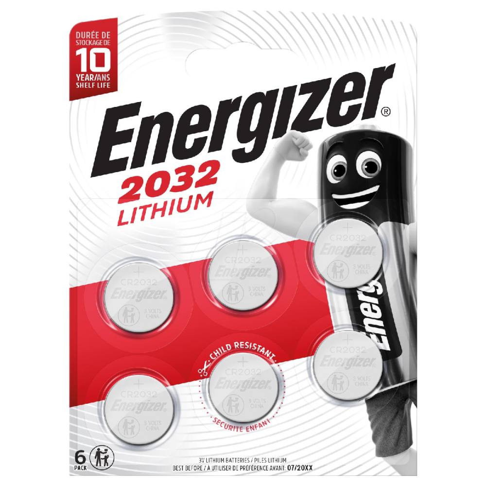 Buttoncell Lithium Energizer CR2032 Lithium 3V Τεμ. 6