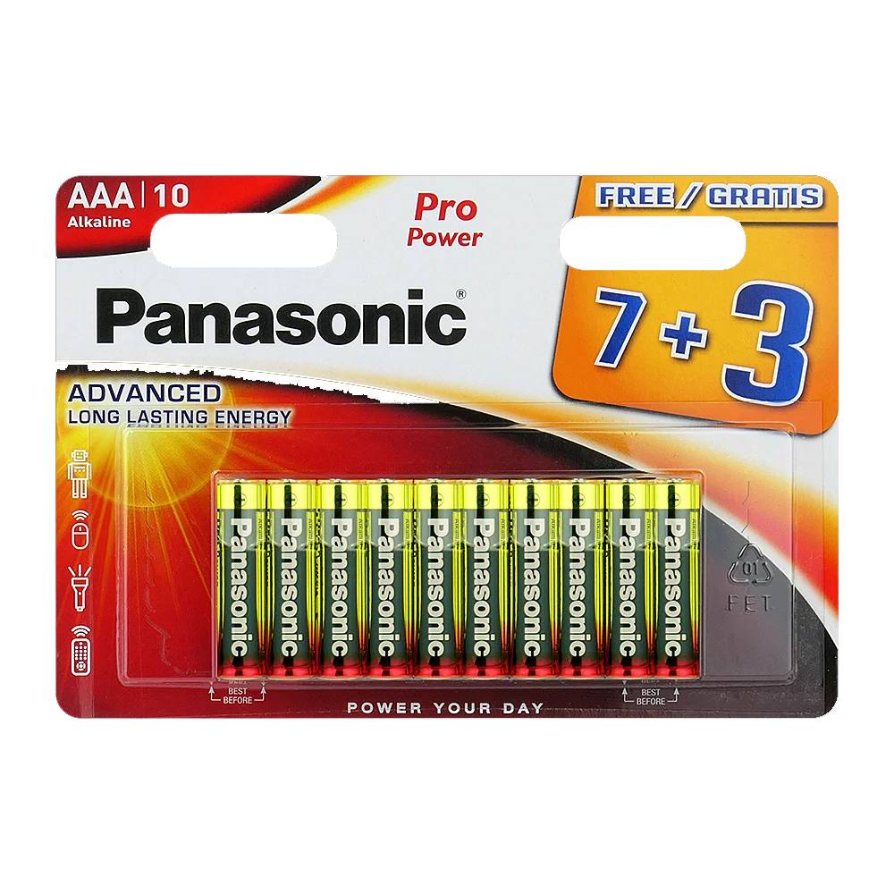 Μπαταρία Αλκαλική Panasonic Alcaline Pro Power LR03 size AAA 1.5V Τεμ. 7+3