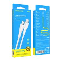 Καλώδιο σύνδεσης Borofone BX51 Triumph USB-C σε Lightning 12W 2.4A Λευκό 1m