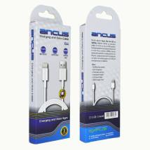 Καλώδιο Σύνδεσης και Φόρτισης Ancus Flow E44 USB σε Lightning 2.0A Data Transfer 480Mbp Λευκό 1m