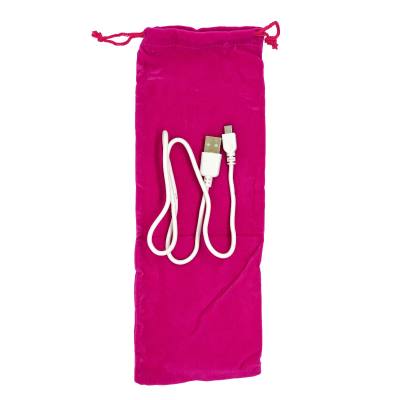 Καλώδιο σύνδεσης Ancus HiConnect USB σε Micro-USB 1A Λευκό 0.60m με Ροζ Βελούδινο Πουγκί Αποθήκευσης