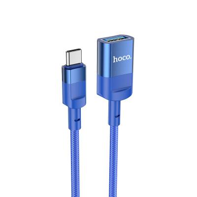 Καλώδιο Προέκτασης Hoco U107 USB-C Αρσενικό σε USB 3.0 Θηλυκό 5V/2A 5Gbps OTG Braided Μπλε1.2m