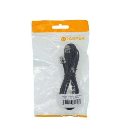 Καλώδιο Σύνδεσης Τηλεφώνου RJ11 Jasper 2μ. Μαύρο