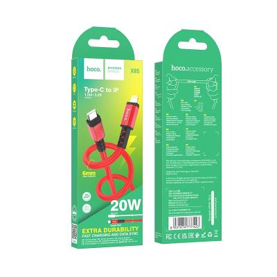 Καλώδιο Σύνδεσης Hoco X85 Strength USB-C σε Lightning PD20W Υψηλής Αντοχής Braided Κόκκινο 1m