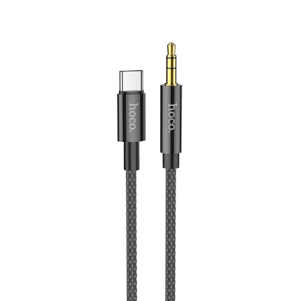 Καλώδιο σύνδεσης Ήχου Hoco UPA19 Braided USB-C Αρσενικό σε 3.5mm Αρσενικό Μαύρο 1m