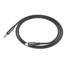 Καλώδιο σύνδεσης Ήχου Hoco UPA19 Braided USB-C Αρσενικό σε 3.5mm Αρσενικό Μαύρο 1m