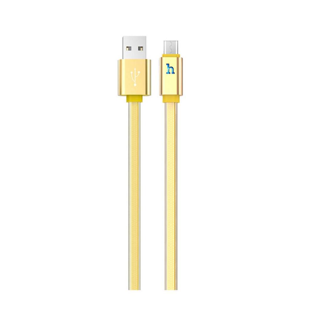 Καλώδιο σύνδεσης Hoco UPL 12 Plus USB σε Micro-USB 2.4A με PVC Jelly και Φωτεινή Ένδειξη 1.2m Χρυσαφί