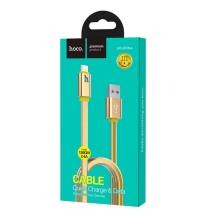 Καλώδιο σύνδεσης Hoco UPL 12 Plus USB σε Micro-USB 2.4A με PVC Jelly και Φωτεινή Ένδειξη 1.2m Χρυσαφί
